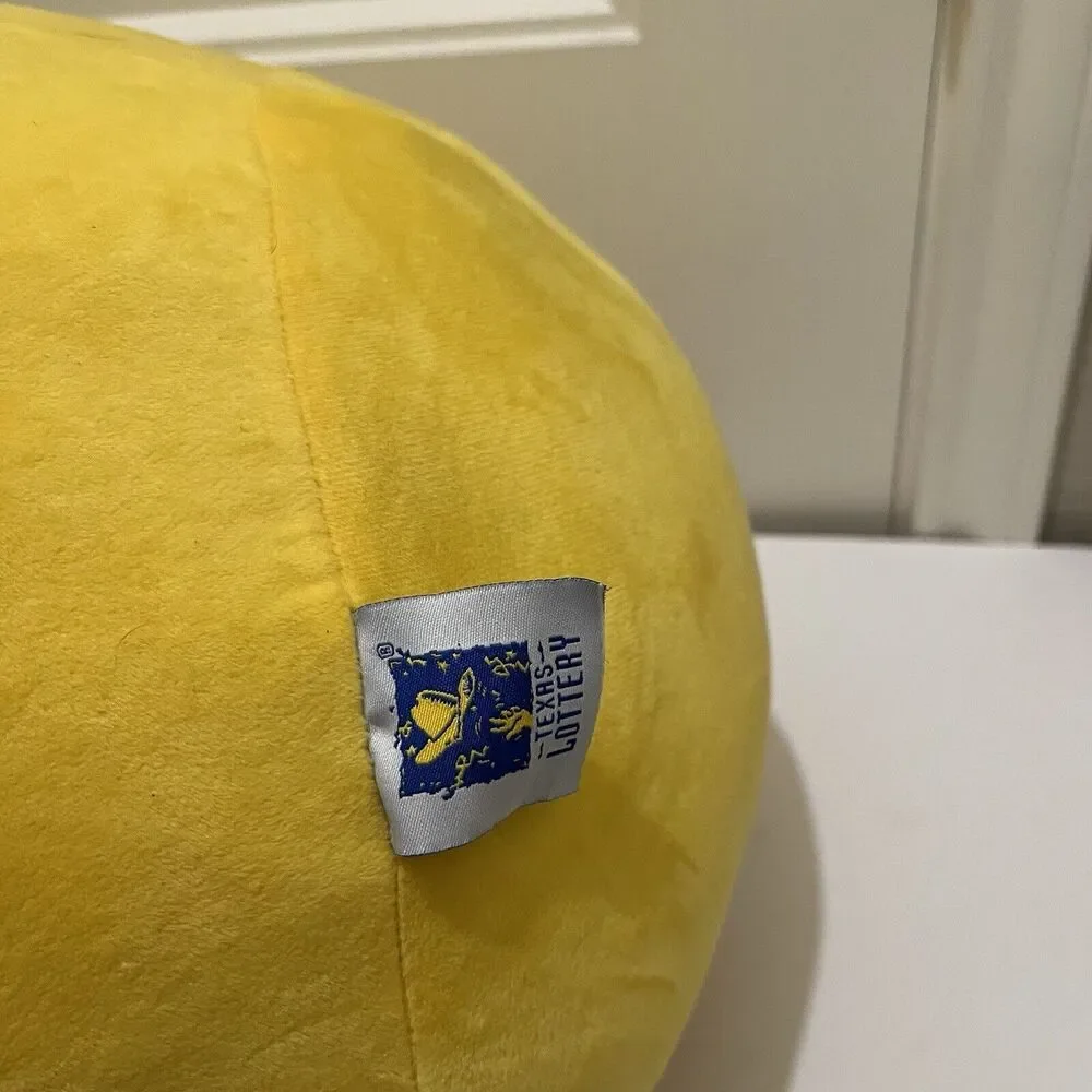 PAC-MAN Texas Lottery Yellow Black 14X13 Large Plush Arcade Collector Game